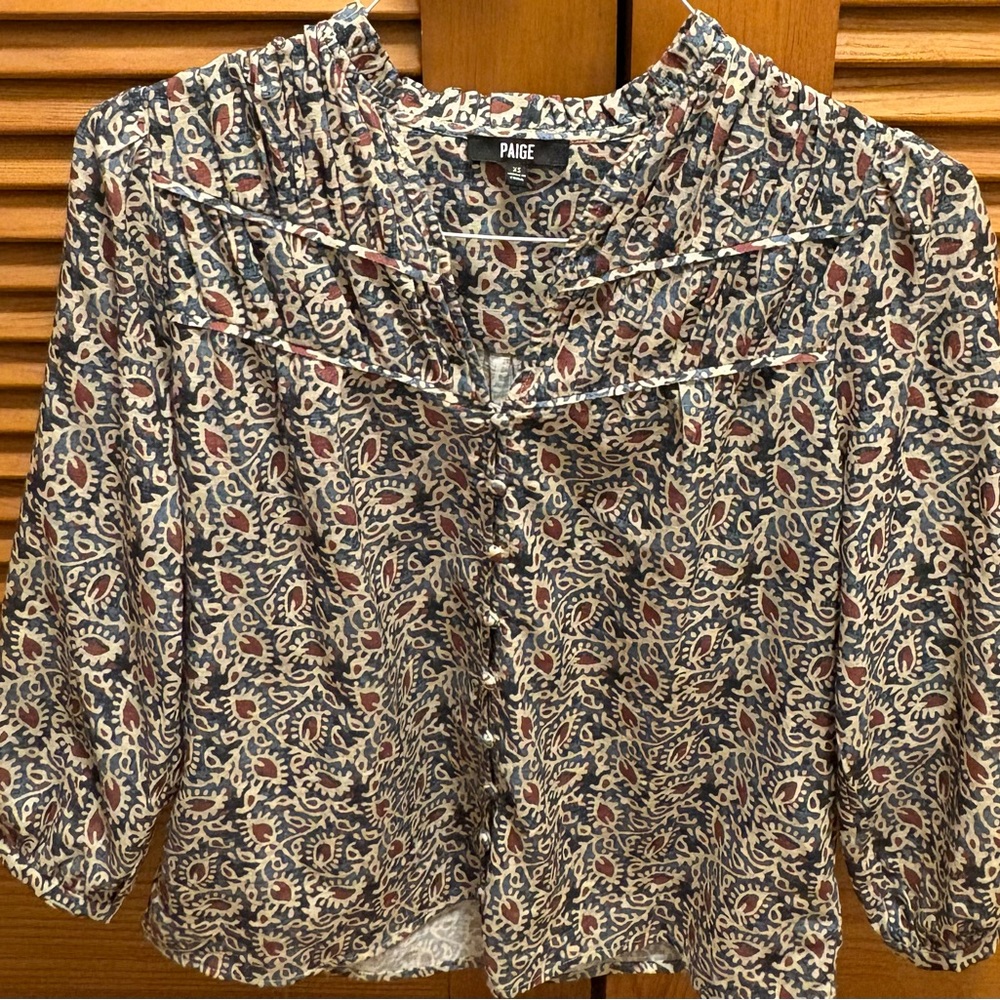 PAIGE Women's Arlette Botanical blue Multi Blouse
